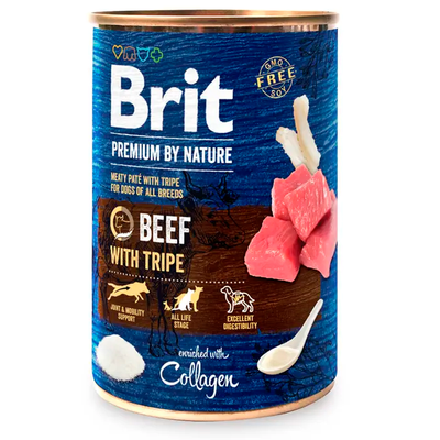 Вологий корм для собак Brit Premium By Nature Beef with Tripe 400 г (яловичина) 100411/8584 фото