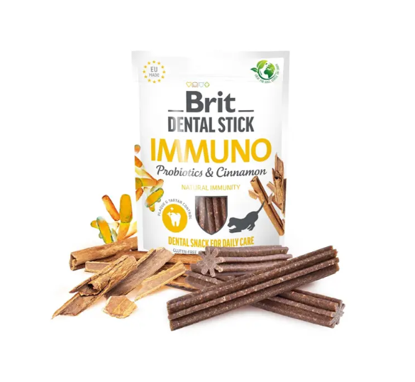 Ласощі для собак Brit Dental Stick Immuno 251 г 7 шт - пробіотики та кориця 112104 фото
