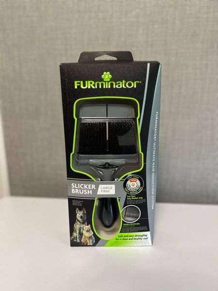 Щітка-пуходерка собак та котів FURminator жорстка 20,5 х 9,5 х 1,5 см 153184 фото