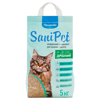 Наповнювач туалета для котів Природа Sani Pet 5 кг (бентонітовий дрібний) PR240784 фото