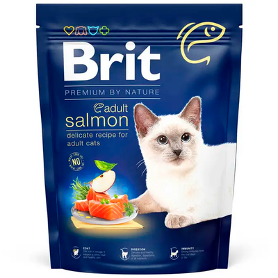 Сухий корм для котів Brit Premium by Nature Cat Adult Salmon 300 г (лосось) 171844 фото