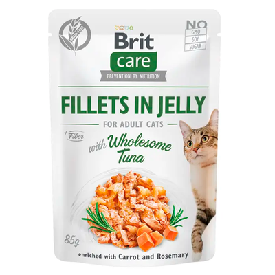 Вологий корм для котів Brit Care Cat pouch 85 г (тунець в желе) 100533/0556 фото